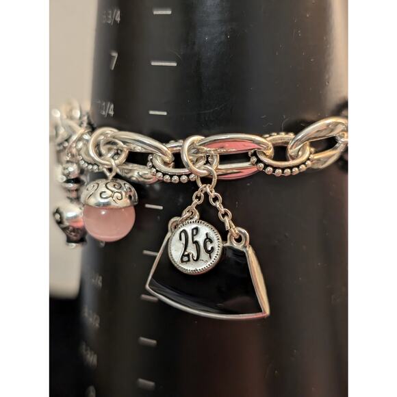 Premier Designs Silver Tone Girly Toggle Clasp Charm  Bracelet - Picture 7 of 9